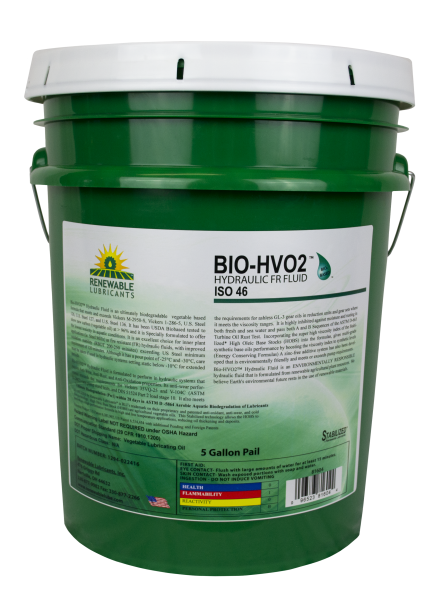 81604 Bio HVO2 Hydraulic Fluid ISO 46 5 Gal Pail